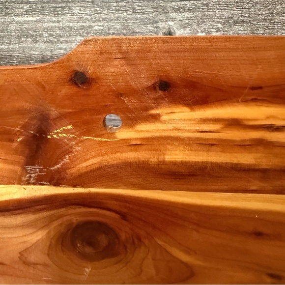 Vintage Rustic Cedar Wooden Organizer with Drawers Handcrafted 8 drawers hangs - Picture 7 of 10